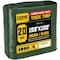 Core Tarps Heavy Duty Tarp, 100 ft L x 0.5 mm H x 100 ft W, 20 Mil, Green/Black, Polyethylene CT-703-100X100 - alternate 1